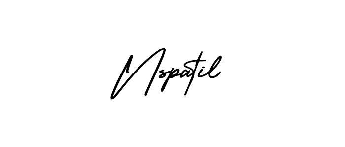 The best way (AmerikaSignatureDemo-Regular) to make a short signature is to pick only two or three words in your name. The name Nspatil include a total of six letters. For converting this name. Nspatil signature style 3 images and pictures png