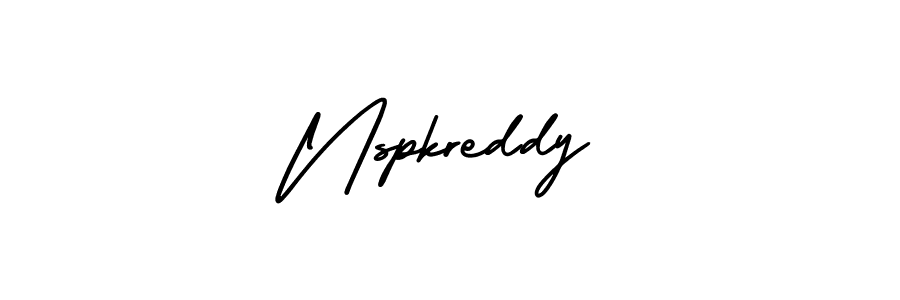 Nspkreddy stylish signature style. Best Handwritten Sign (AmerikaSignatureDemo-Regular) for my name. Handwritten Signature Collection Ideas for my name Nspkreddy. Nspkreddy signature style 3 images and pictures png