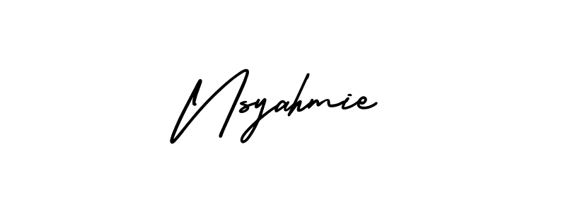 Also we have Nsyahmie name is the best signature style. Create professional handwritten signature collection using AmerikaSignatureDemo-Regular autograph style. Nsyahmie signature style 3 images and pictures png