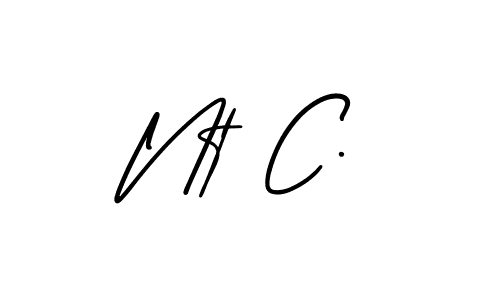 How to make Nt C. signature? AmerikaSignatureDemo-Regular is a professional autograph style. Create handwritten signature for Nt C. name. Nt C. signature style 3 images and pictures png