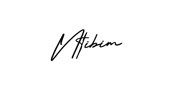 The best way (AmerikaSignatureDemo-Regular) to make a short signature is to pick only two or three words in your name. The name Ntibim include a total of six letters. For converting this name. Ntibim signature style 3 images and pictures png