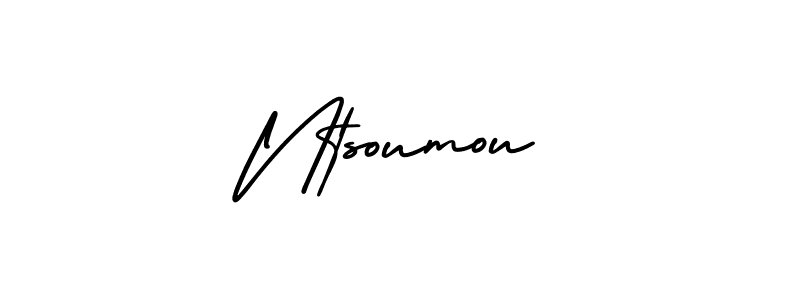 Ntsoumou stylish signature style. Best Handwritten Sign (AmerikaSignatureDemo-Regular) for my name. Handwritten Signature Collection Ideas for my name Ntsoumou. Ntsoumou signature style 3 images and pictures png