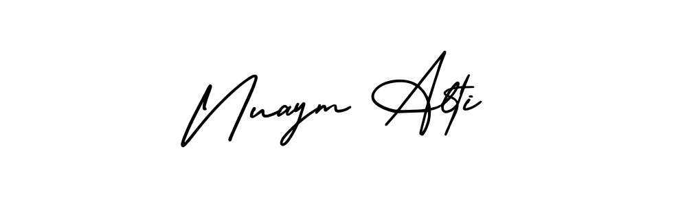 Also You can easily find your signature by using the search form. We will create Nuaym Alti name handwritten signature images for you free of cost using AmerikaSignatureDemo-Regular sign style. Nuaym Alti signature style 3 images and pictures png
