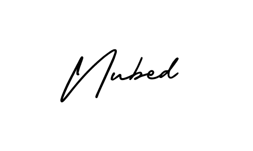 The best way (AmerikaSignatureDemo-Regular) to make a short signature is to pick only two or three words in your name. The name Nubed include a total of six letters. For converting this name. Nubed signature style 3 images and pictures png