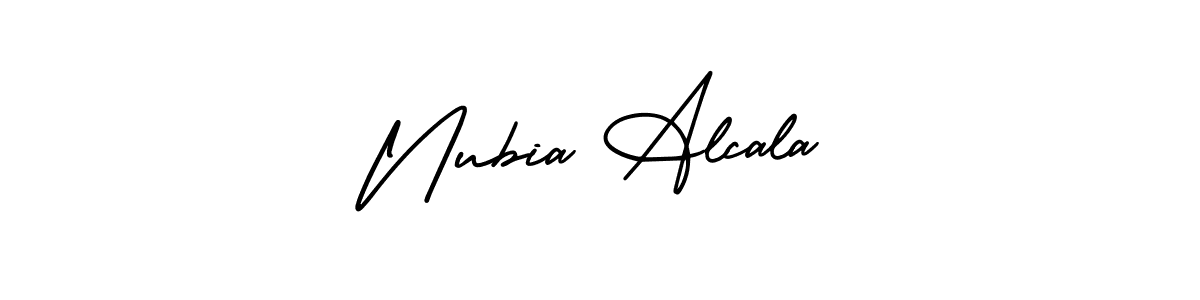 Make a short Nubia Alcala signature style. Manage your documents anywhere anytime using AmerikaSignatureDemo-Regular. Create and add eSignatures, submit forms, share and send files easily. Nubia Alcala signature style 3 images and pictures png