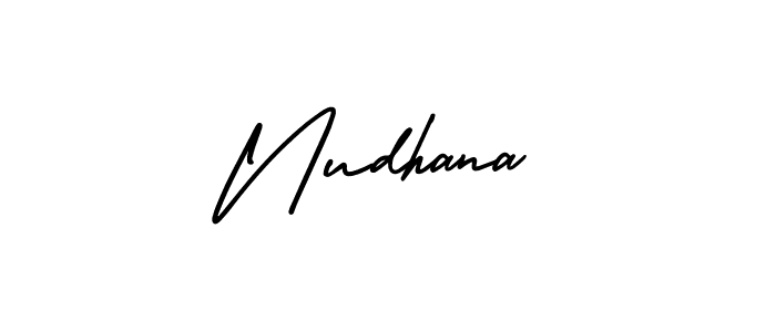 Design your own signature with our free online signature maker. With this signature software, you can create a handwritten (AmerikaSignatureDemo-Regular) signature for name Nudhana. Nudhana signature style 3 images and pictures png