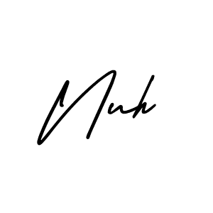 How to make Nuh name signature. Use AmerikaSignatureDemo-Regular style for creating short signs online. This is the latest handwritten sign. Nuh signature style 3 images and pictures png