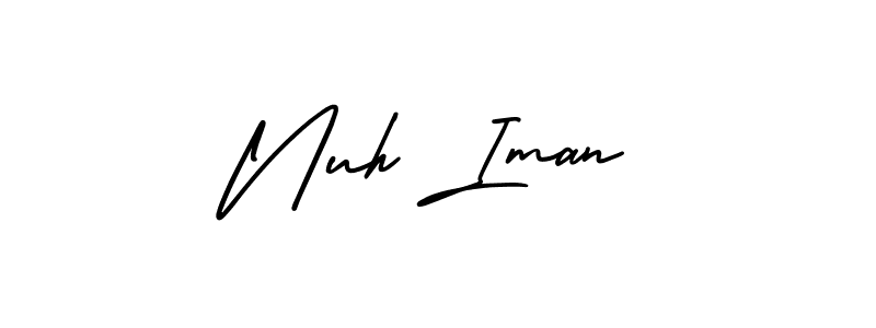 This is the best signature style for the Nuh Iman name. Also you like these signature font (AmerikaSignatureDemo-Regular). Mix name signature. Nuh Iman signature style 3 images and pictures png