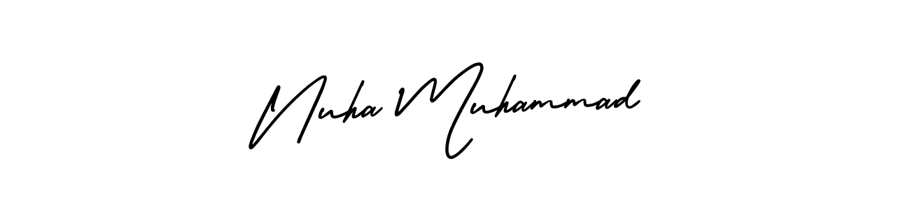 It looks lik you need a new signature style for name Nuha Muhammad. Design unique handwritten (AmerikaSignatureDemo-Regular) signature with our free signature maker in just a few clicks. Nuha Muhammad signature style 3 images and pictures png