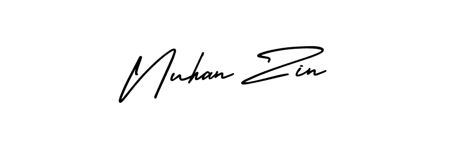 AmerikaSignatureDemo-Regular is a professional signature style that is perfect for those who want to add a touch of class to their signature. It is also a great choice for those who want to make their signature more unique. Get Nuhan Zin name to fancy signature for free. Nuhan Zin signature style 3 images and pictures png