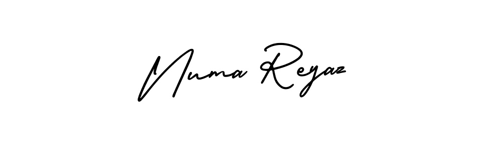 It looks lik you need a new signature style for name Numa Reyaz. Design unique handwritten (AmerikaSignatureDemo-Regular) signature with our free signature maker in just a few clicks. Numa Reyaz signature style 3 images and pictures png