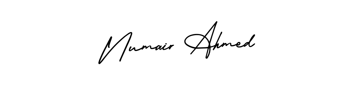 How to Draw Numair Ahmed signature style? AmerikaSignatureDemo-Regular is a latest design signature styles for name Numair Ahmed. Numair Ahmed signature style 3 images and pictures png