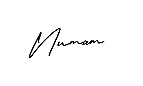 Create a beautiful signature design for name Numam. With this signature (AmerikaSignatureDemo-Regular) fonts, you can make a handwritten signature for free. Numam signature style 3 images and pictures png