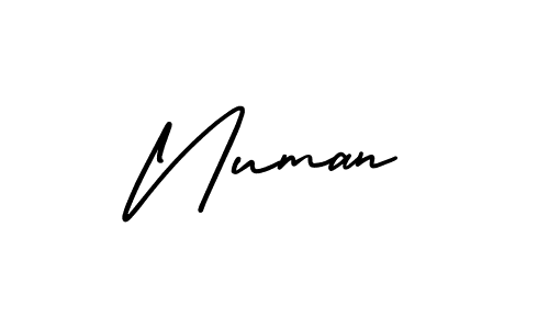 Numan stylish signature style. Best Handwritten Sign (AmerikaSignatureDemo-Regular) for my name. Handwritten Signature Collection Ideas for my name Numan. Numan signature style 3 images and pictures png