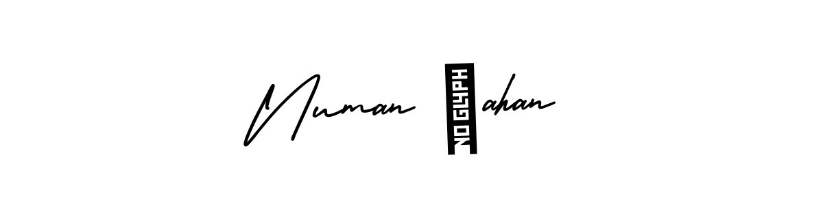 Create a beautiful signature design for name Numan Şahan. With this signature (AmerikaSignatureDemo-Regular) fonts, you can make a handwritten signature for free. Numan Şahan signature style 3 images and pictures png