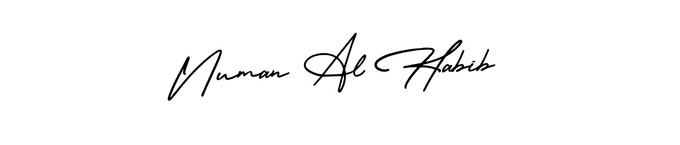 Make a beautiful signature design for name Numan Al Habib. With this signature (AmerikaSignatureDemo-Regular) style, you can create a handwritten signature for free. Numan Al Habib signature style 3 images and pictures png