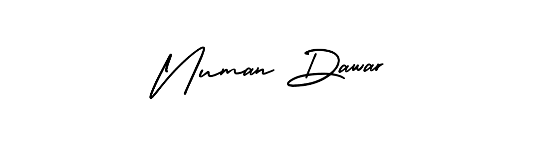 The best way (AmerikaSignatureDemo-Regular) to make a short signature is to pick only two or three words in your name. The name Numan Dawar include a total of six letters. For converting this name. Numan Dawar signature style 3 images and pictures png