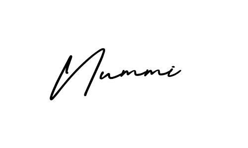 Make a beautiful signature design for name Nummi. With this signature (AmerikaSignatureDemo-Regular) style, you can create a handwritten signature for free. Nummi signature style 3 images and pictures png