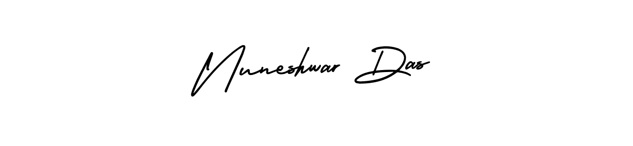 Nuneshwar Das stylish signature style. Best Handwritten Sign (AmerikaSignatureDemo-Regular) for my name. Handwritten Signature Collection Ideas for my name Nuneshwar Das. Nuneshwar Das signature style 3 images and pictures png