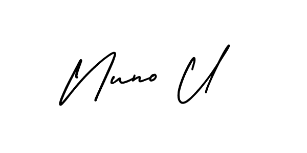 Also You can easily find your signature by using the search form. We will create Nuno U name handwritten signature images for you free of cost using AmerikaSignatureDemo-Regular sign style. Nuno U signature style 3 images and pictures png