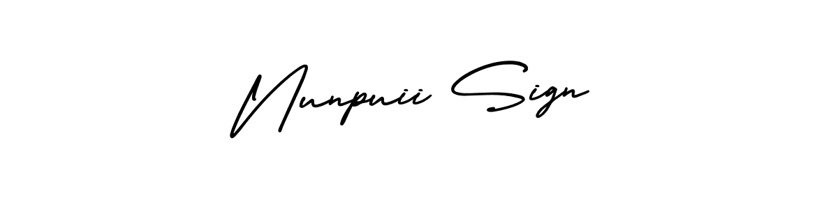 It looks lik you need a new signature style for name Nunpuii Sign. Design unique handwritten (AmerikaSignatureDemo-Regular) signature with our free signature maker in just a few clicks. Nunpuii Sign signature style 3 images and pictures png