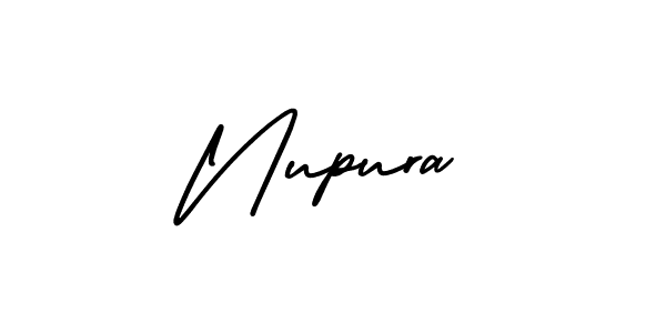 It looks lik you need a new signature style for name Nupura. Design unique handwritten (AmerikaSignatureDemo-Regular) signature with our free signature maker in just a few clicks. Nupura signature style 3 images and pictures png