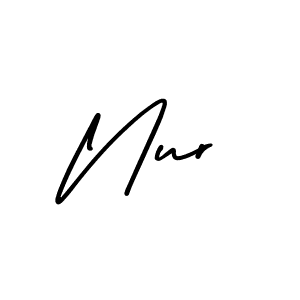 Nur stylish signature style. Best Handwritten Sign (AmerikaSignatureDemo-Regular) for my name. Handwritten Signature Collection Ideas for my name Nur. Nur signature style 3 images and pictures png