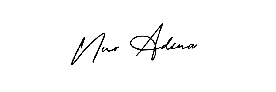Best and Professional Signature Style for Nur Adina. AmerikaSignatureDemo-Regular Best Signature Style Collection. Nur Adina signature style 3 images and pictures png