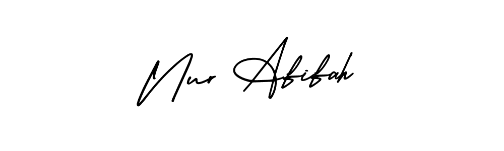 Use a signature maker to create a handwritten signature online. With this signature software, you can design (AmerikaSignatureDemo-Regular) your own signature for name Nur Afifah. Nur Afifah signature style 3 images and pictures png