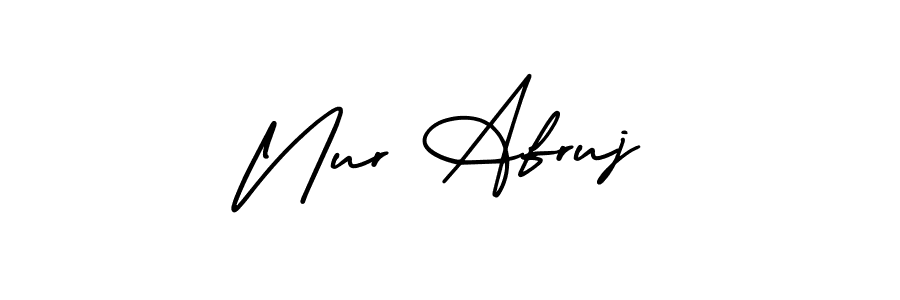 Design your own signature with our free online signature maker. With this signature software, you can create a handwritten (AmerikaSignatureDemo-Regular) signature for name Nur Afruj. Nur Afruj signature style 3 images and pictures png