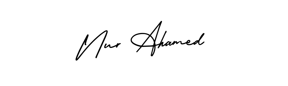 Nur Ahamed stylish signature style. Best Handwritten Sign (AmerikaSignatureDemo-Regular) for my name. Handwritten Signature Collection Ideas for my name Nur Ahamed. Nur Ahamed signature style 3 images and pictures png