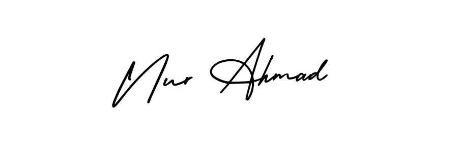 Create a beautiful signature design for name Nur Ahmad. With this signature (AmerikaSignatureDemo-Regular) fonts, you can make a handwritten signature for free. Nur Ahmad signature style 3 images and pictures png