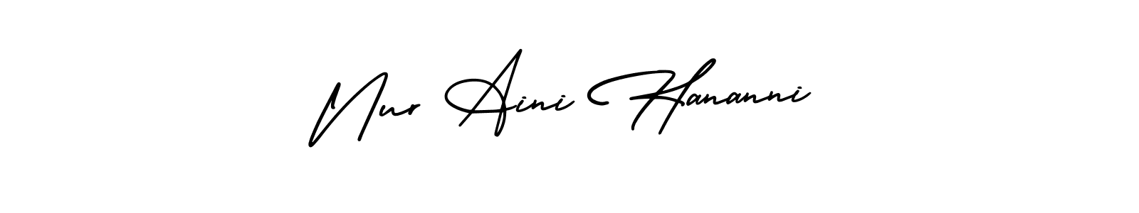 Create a beautiful signature design for name Nur Aini Hananni. With this signature (AmerikaSignatureDemo-Regular) fonts, you can make a handwritten signature for free. Nur Aini Hananni signature style 3 images and pictures png