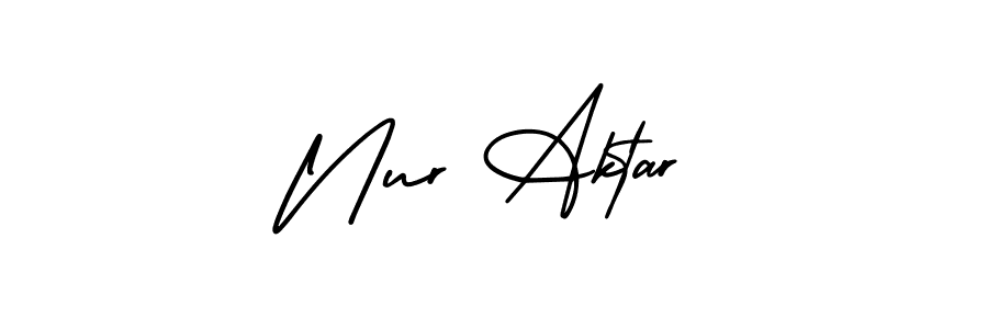 Make a short Nur Aktar signature style. Manage your documents anywhere anytime using AmerikaSignatureDemo-Regular. Create and add eSignatures, submit forms, share and send files easily. Nur Aktar signature style 3 images and pictures png