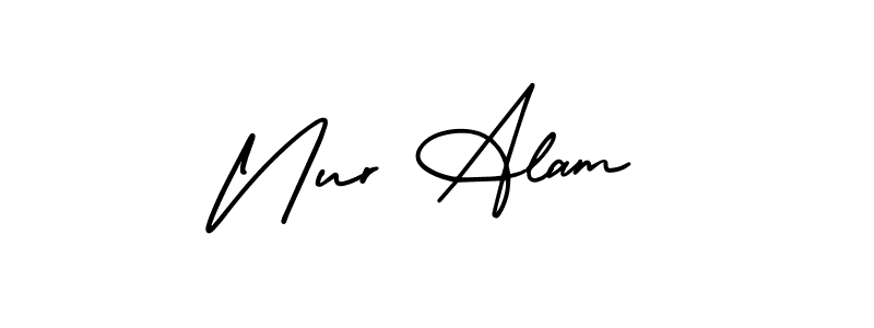 How to Draw Nur Alam signature style? AmerikaSignatureDemo-Regular is a latest design signature styles for name Nur Alam. Nur Alam signature style 3 images and pictures png