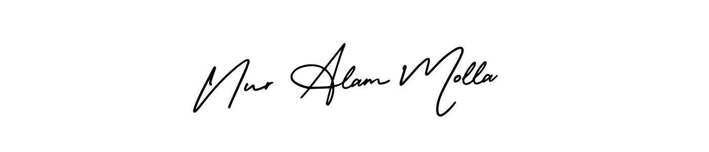 Use a signature maker to create a handwritten signature online. With this signature software, you can design (AmerikaSignatureDemo-Regular) your own signature for name Nur Alam Molla. Nur Alam Molla signature style 3 images and pictures png