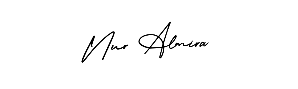 How to make Nur Almira name signature. Use AmerikaSignatureDemo-Regular style for creating short signs online. This is the latest handwritten sign. Nur Almira signature style 3 images and pictures png