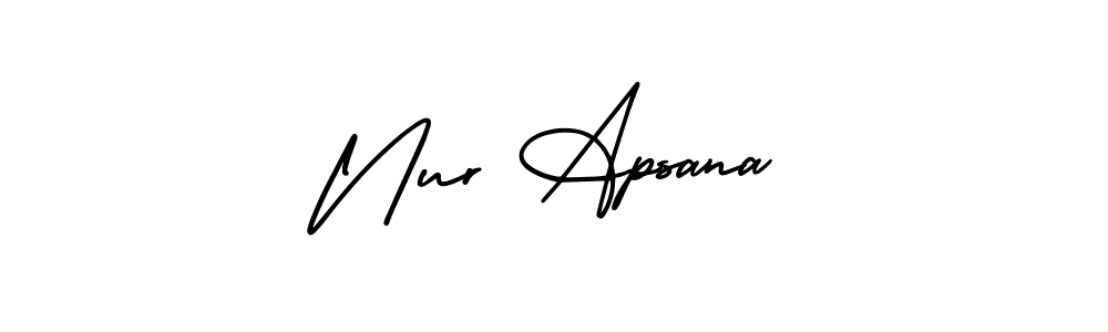 How to make Nur Apsana name signature. Use AmerikaSignatureDemo-Regular style for creating short signs online. This is the latest handwritten sign. Nur Apsana signature style 3 images and pictures png