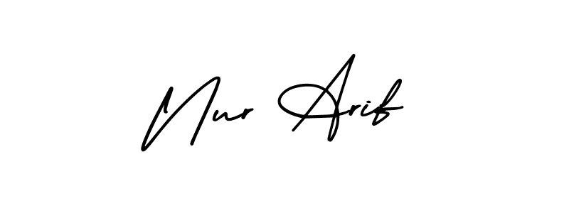 How to make Nur Arif signature? AmerikaSignatureDemo-Regular is a professional autograph style. Create handwritten signature for Nur Arif name. Nur Arif signature style 3 images and pictures png