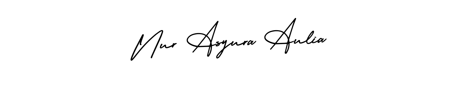 if you are searching for the best signature style for your name Nur Asyura Aulia. so please give up your signature search. here we have designed multiple signature styles  using AmerikaSignatureDemo-Regular. Nur Asyura Aulia signature style 3 images and pictures png