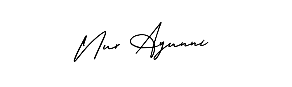 Also we have Nur Ayunni name is the best signature style. Create professional handwritten signature collection using AmerikaSignatureDemo-Regular autograph style. Nur Ayunni signature style 3 images and pictures png