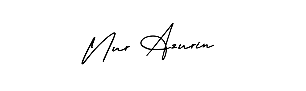 How to make Nur Azurin name signature. Use AmerikaSignatureDemo-Regular style for creating short signs online. This is the latest handwritten sign. Nur Azurin signature style 3 images and pictures png