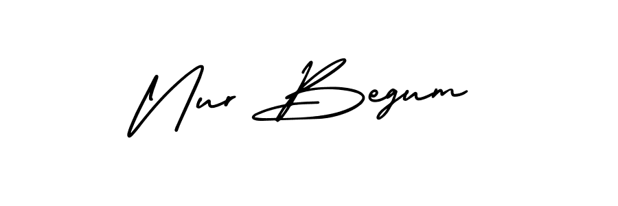 if you are searching for the best signature style for your name Nur Begum. so please give up your signature search. here we have designed multiple signature styles  using AmerikaSignatureDemo-Regular. Nur Begum signature style 3 images and pictures png