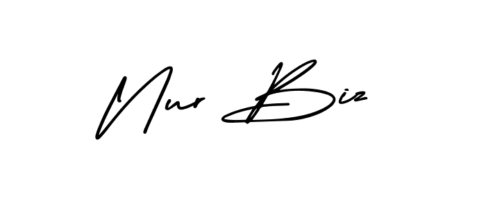 if you are searching for the best signature style for your name Nur Biz. so please give up your signature search. here we have designed multiple signature styles  using AmerikaSignatureDemo-Regular. Nur Biz signature style 3 images and pictures png