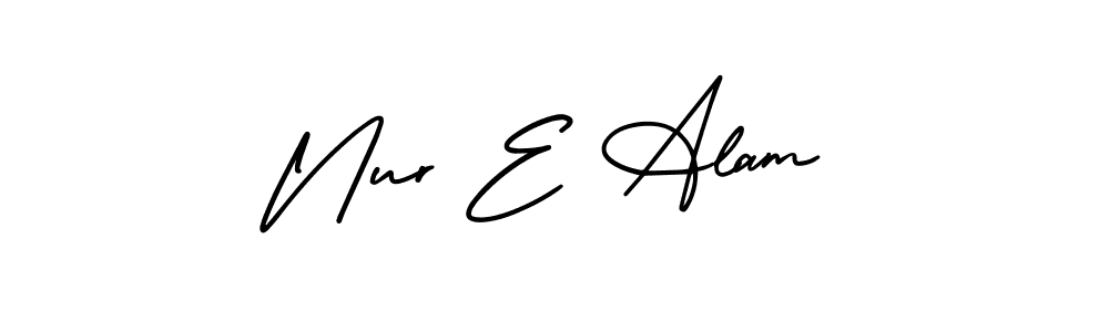 This is the best signature style for the Nur E Alam name. Also you like these signature font (AmerikaSignatureDemo-Regular). Mix name signature. Nur E Alam signature style 3 images and pictures png
