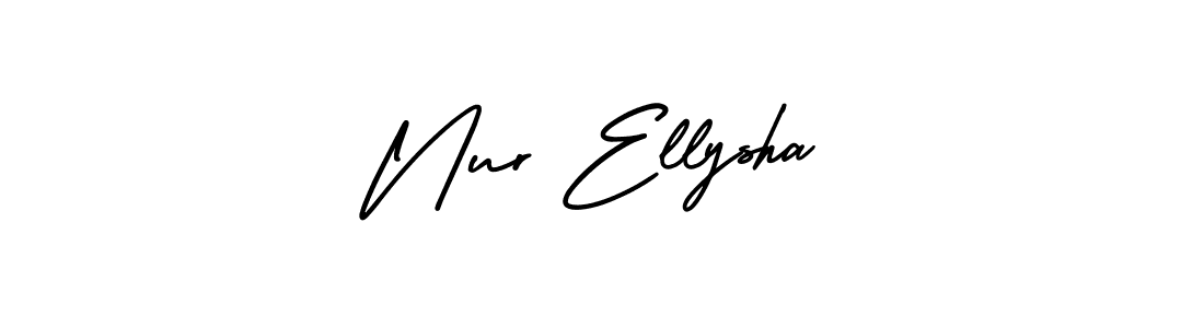 Create a beautiful signature design for name Nur Ellysha. With this signature (AmerikaSignatureDemo-Regular) fonts, you can make a handwritten signature for free. Nur Ellysha signature style 3 images and pictures png