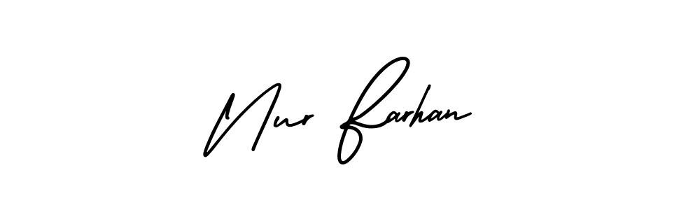 Use a signature maker to create a handwritten signature online. With this signature software, you can design (AmerikaSignatureDemo-Regular) your own signature for name Nur Farhan. Nur Farhan signature style 3 images and pictures png