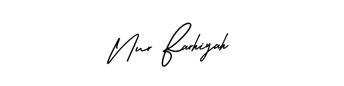 AmerikaSignatureDemo-Regular is a professional signature style that is perfect for those who want to add a touch of class to their signature. It is also a great choice for those who want to make their signature more unique. Get Nur Farhiyah name to fancy signature for free. Nur Farhiyah signature style 3 images and pictures png