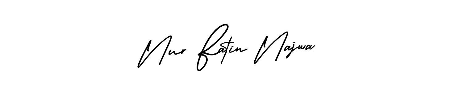 Also You can easily find your signature by using the search form. We will create Nur Fatin Najwa name handwritten signature images for you free of cost using AmerikaSignatureDemo-Regular sign style. Nur Fatin Najwa signature style 3 images and pictures png