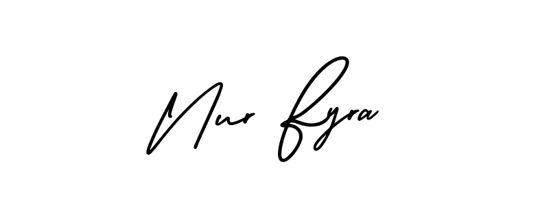 Design your own signature with our free online signature maker. With this signature software, you can create a handwritten (AmerikaSignatureDemo-Regular) signature for name Nur Fyra. Nur Fyra signature style 3 images and pictures png